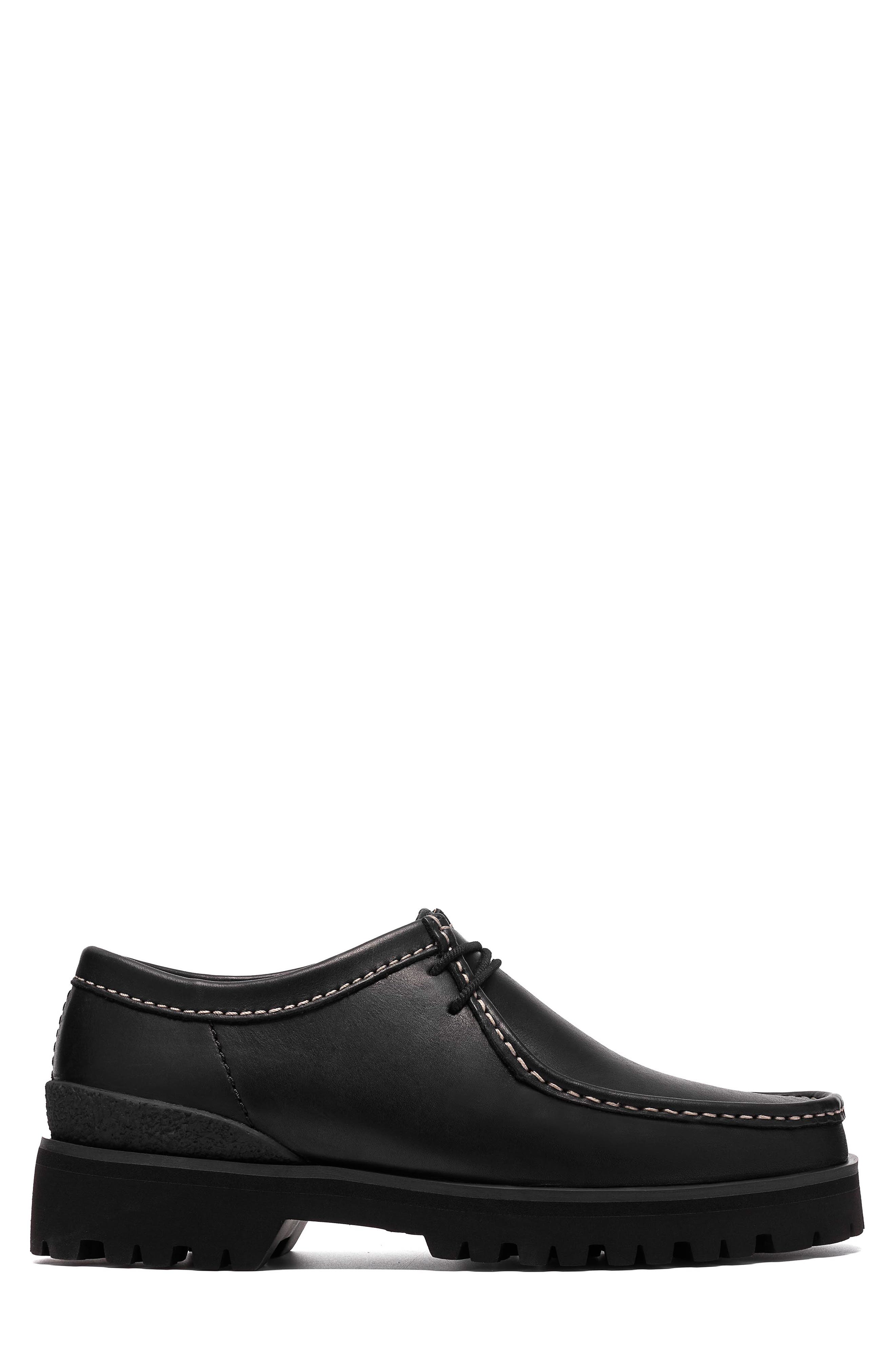 Walla Yukoner Lug Sole Shoe, Alternate, color, BLACK LEATHER