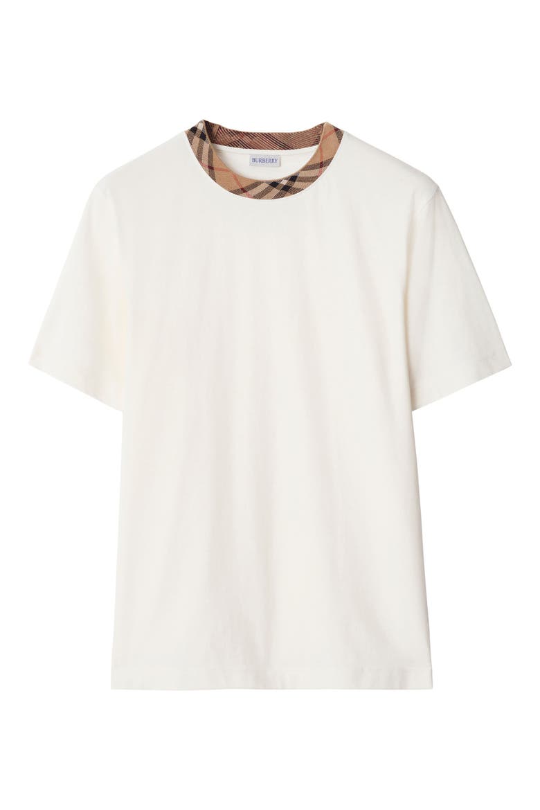 Check Trim T-Shirt, Alternate, color, CHALK
