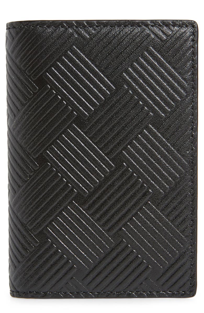 Bottega Veneta Embossed Leather Card Case, Main, color,