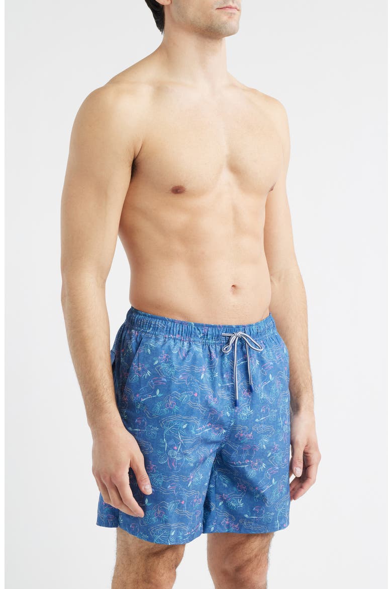 Rain Forest Swim Trunks, Alternate, color, WINDSOR BLUE