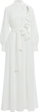 Gizia Gathered Detail Beaded Long Unlined Dress