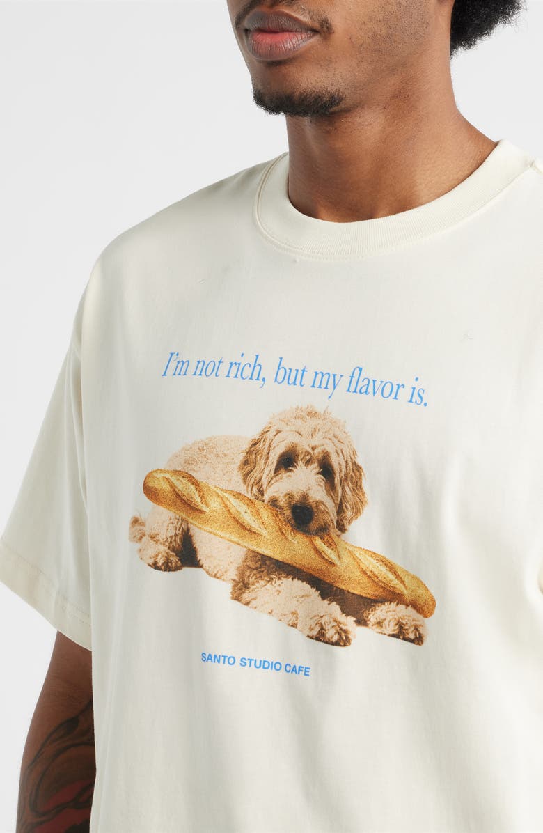 SANTO STUDIO Not Rich Dog Drappo Graphic T-Shirt, Alternate, color, Cream