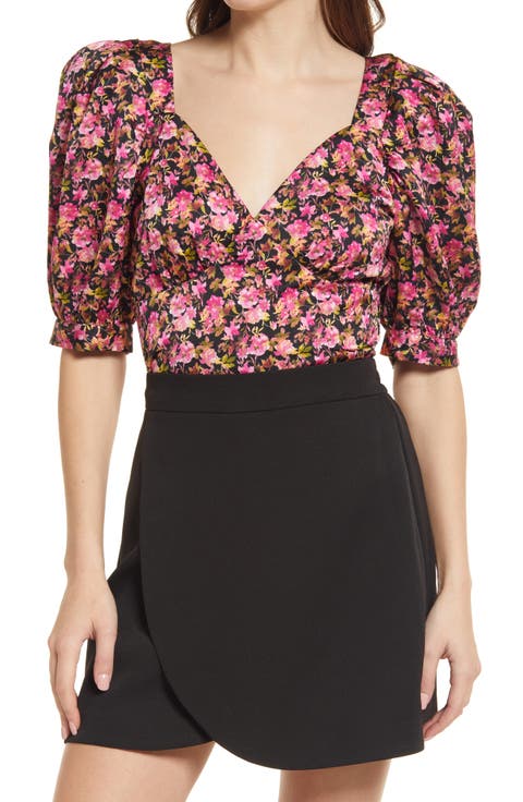 Elly Floral Print Crop Blouse