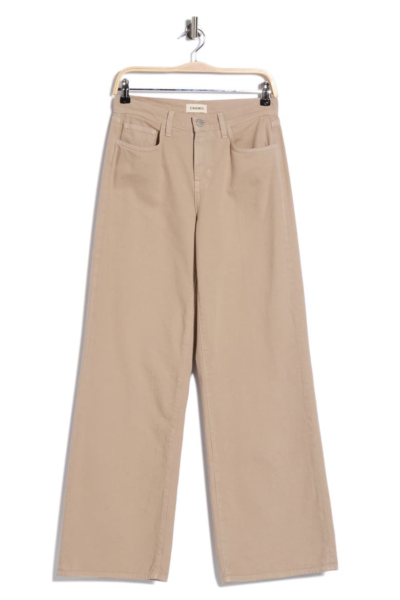 Alicent High Waist Wide Leg Jeans, Alternate, color, PALE KHAKI