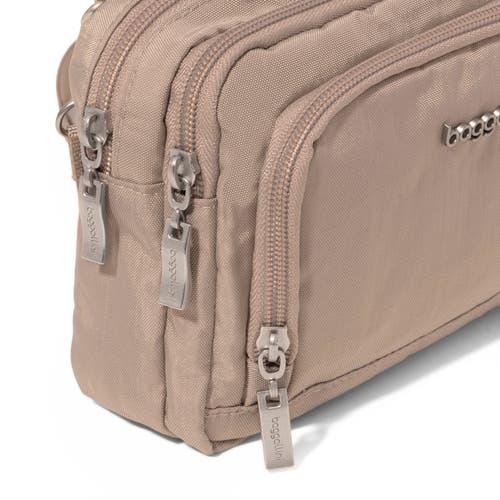 Baggallini Triple Zip Small Convertible Crossbody Bag In Gray