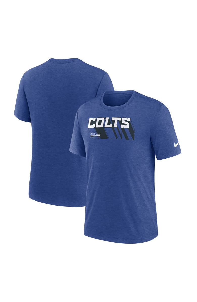 Nike Men's Nike Heather Royal Indianapolis Colts Long Pass Tri-Blend T-Shirt, Main, color, Heather Royal