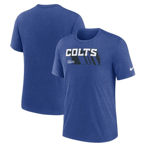 Nike Heather Royal Indianapolis Colts Long Pass Tri-blend T-shirt In Blue