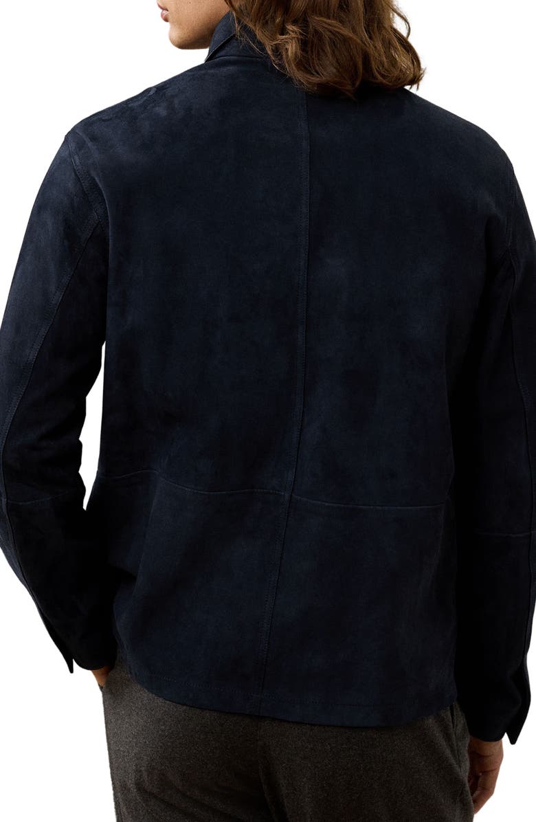 Ralph Lauren Purple Label Burnham Suede Chore Jacket, Alternate, color, 