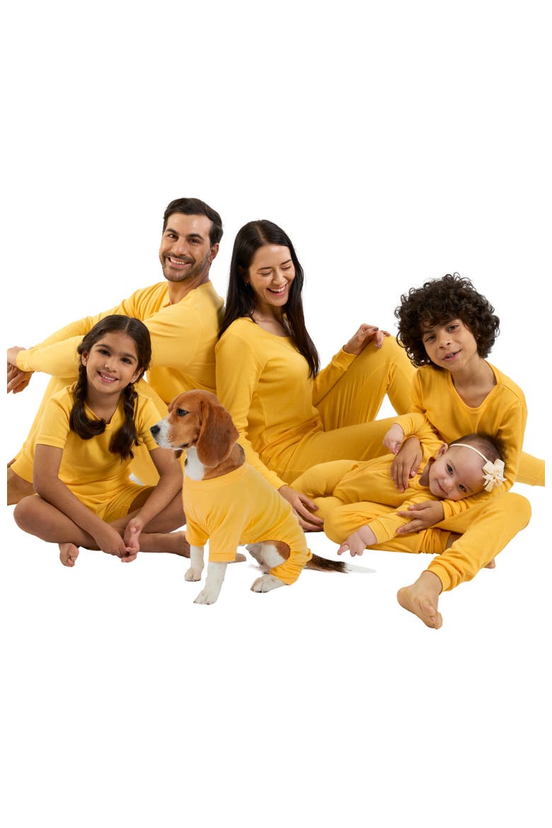 Dog Cotton Solid Matching Family Pajamas, Alternate, color, Yellow