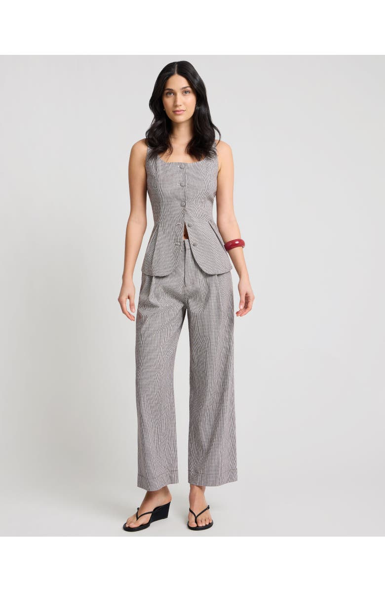 Onia Peplum Vest, Main, color, Brown/White