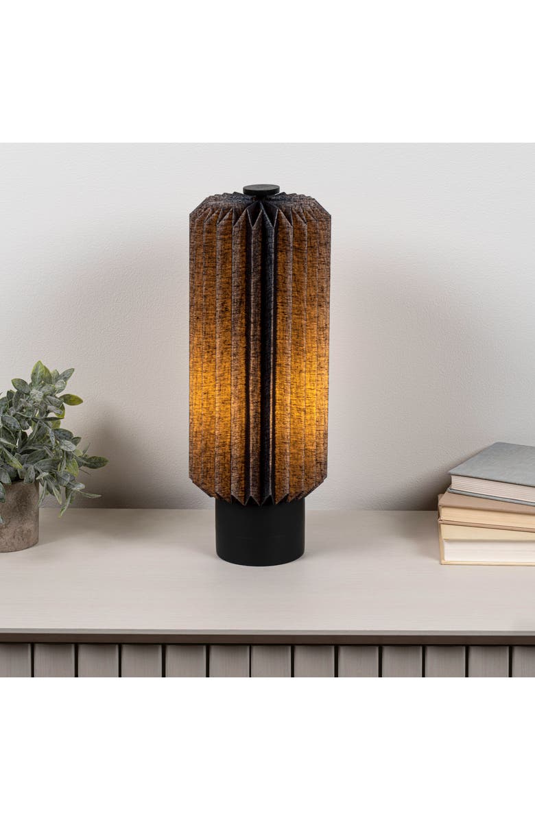 JONATHAN Y Banks Modern Minimalist Paper Pleated Column Accent LED Table Lamp, Alternate, color, Black
