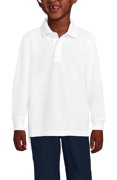School Uniform Kids Long Sleeve Mesh Polo Shirt
