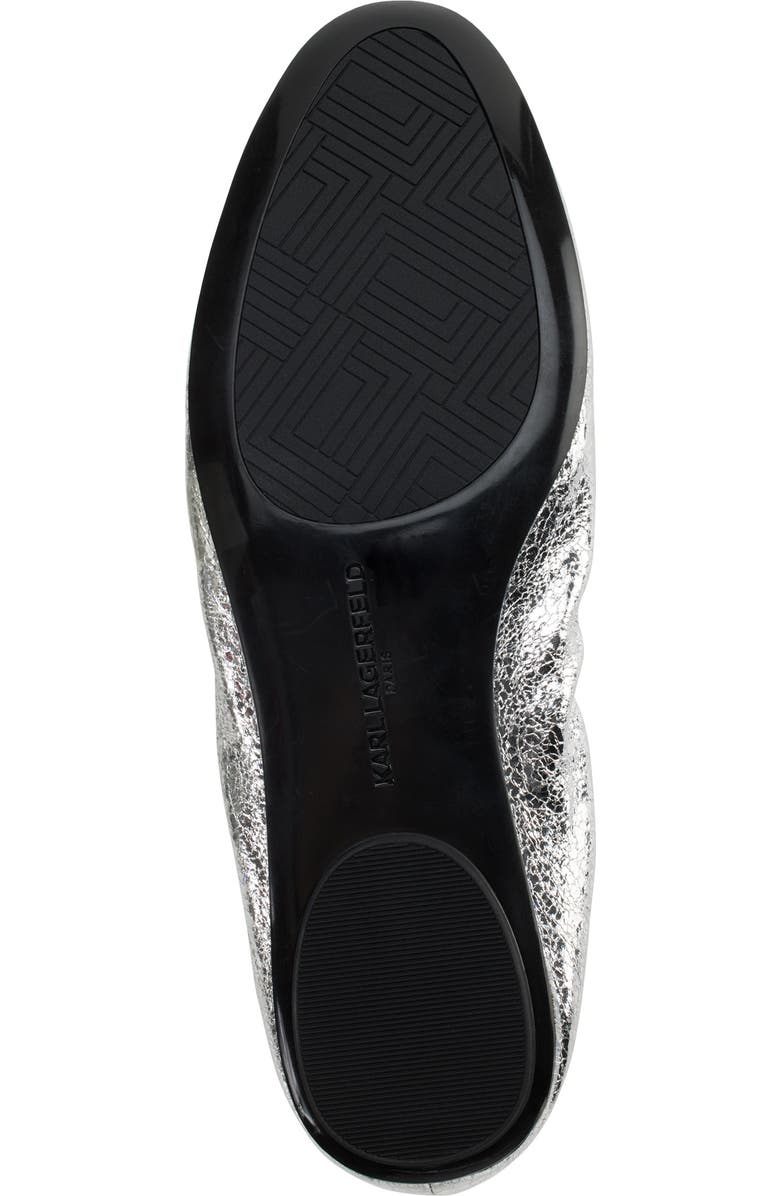 KARL LAGERFELD PARIS Velma Metallic Ballet Flat, Alternate, color, Silver