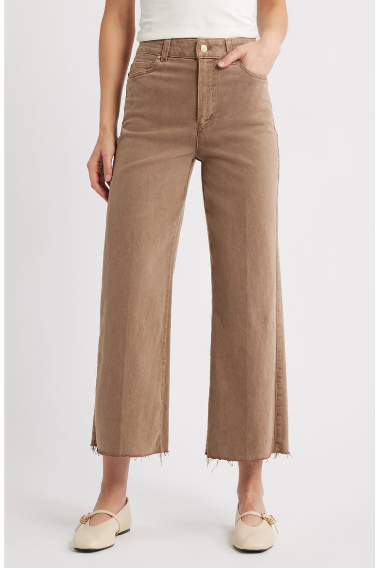Anessa Raw Hem High Waist Wide Leg Jeans, Main, color, VINTAGE CANEWOOD