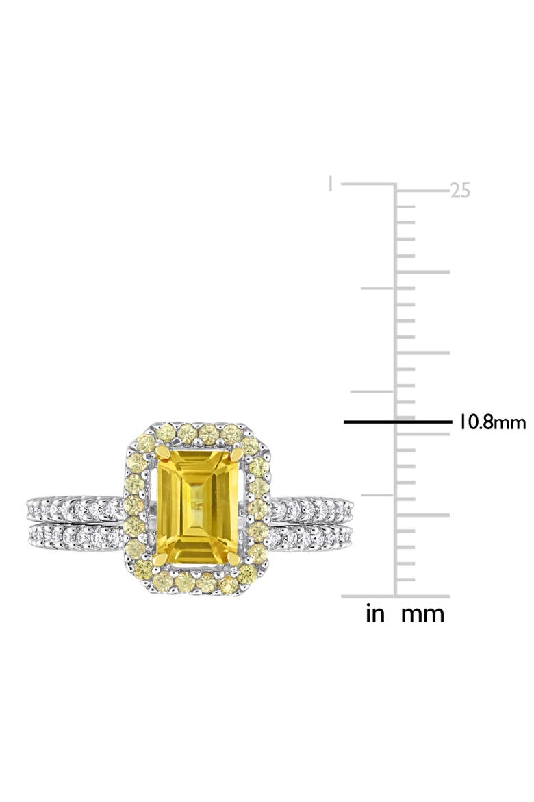Sapphire & Diamond Halo Bridal Ring Set 14k, Alternate, color, Sapphire