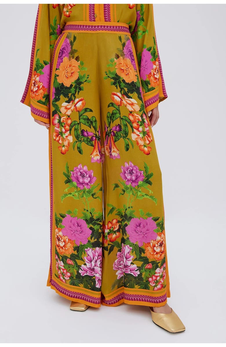 RAISHMA Alisa Green Viscose Trousers, Main, color, Green