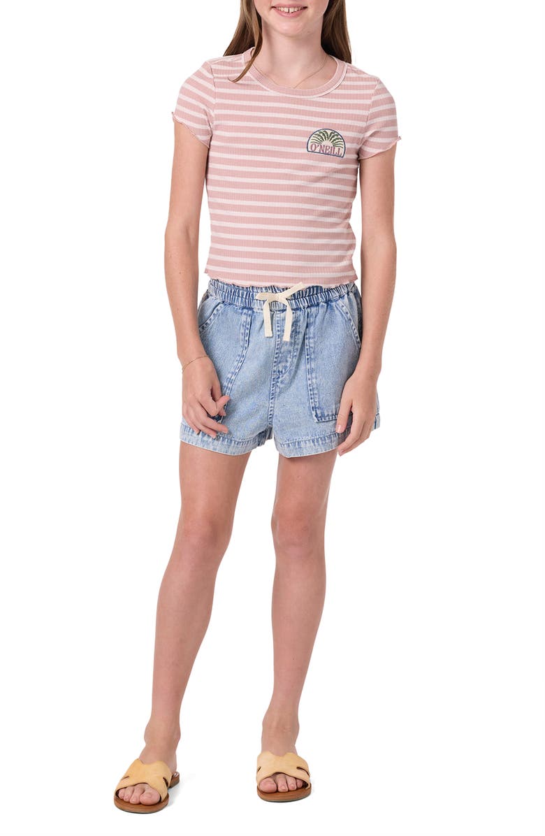 O'Neill Kids' Kaylas Drawstring Denim Shorts, Alternate, color, Drifter