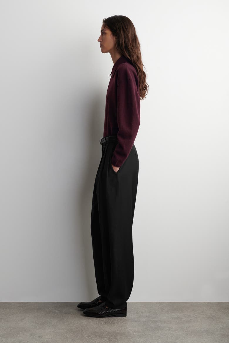 Merino Wool-Yak Zip-Up Polo Shirt, Alternate, color, BURGUNDY