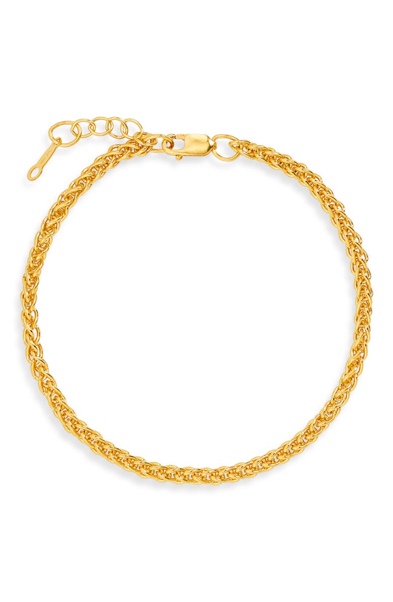 Nashelle Wheat Chain Bracelet, Main, color, Gold Fill
