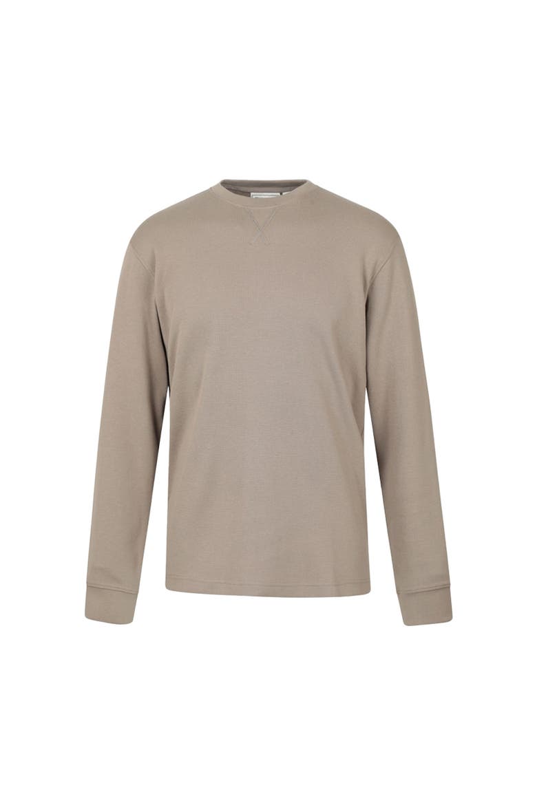 Tillsbury Textured Waffle Crew Neck Long-sleeved Sweatshirt, Main, color, Dark Beige