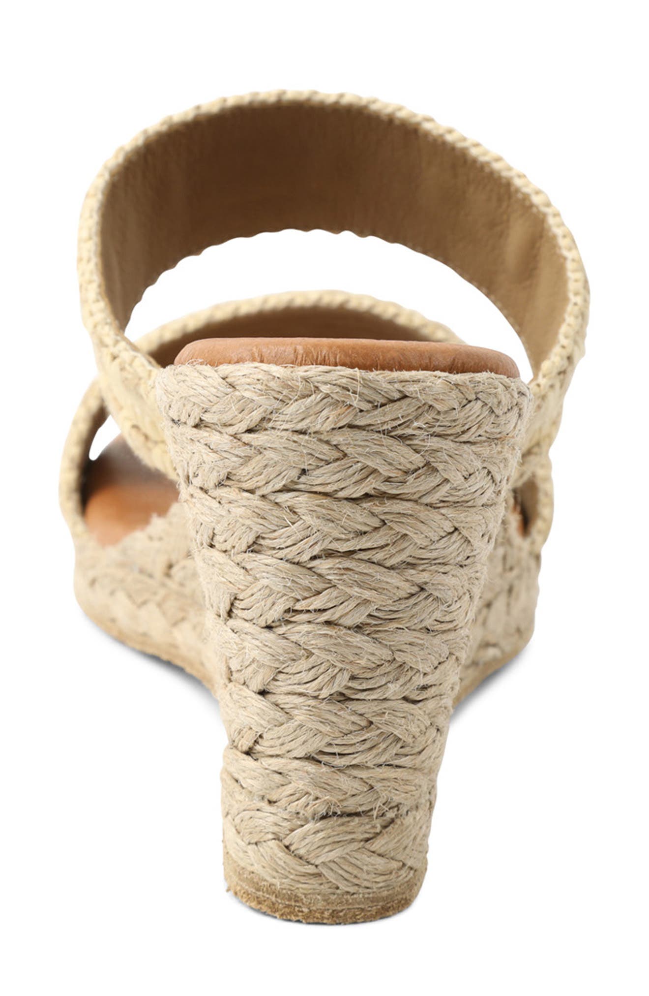 André Assous Nolita Raffia Wedge Slide Sandal, Alternate, color, Sand Fabric