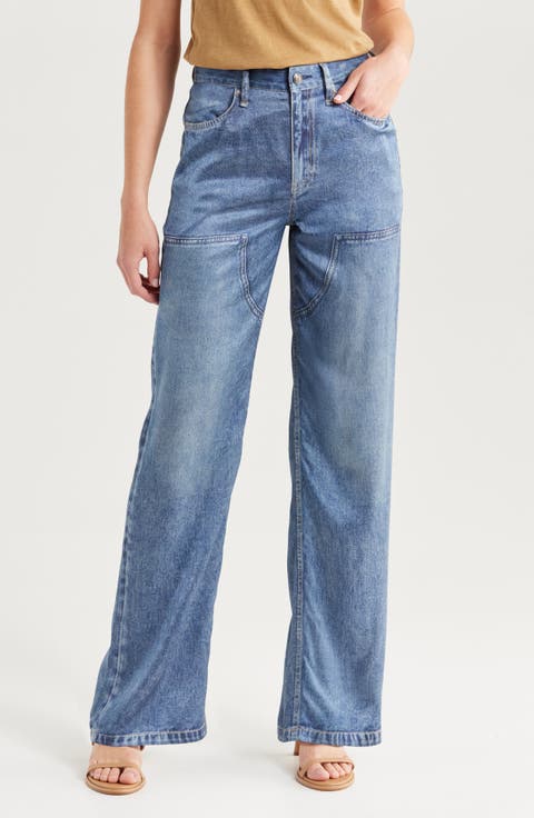 Miramar Trompe l'Oeil Faux Denim Satin Pants