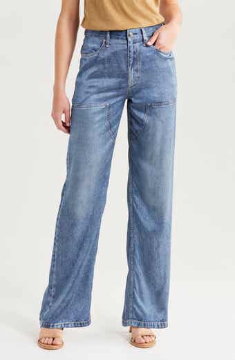 rag & bone Miramar Trompe l'Oeil Faux Denim Satin Pants