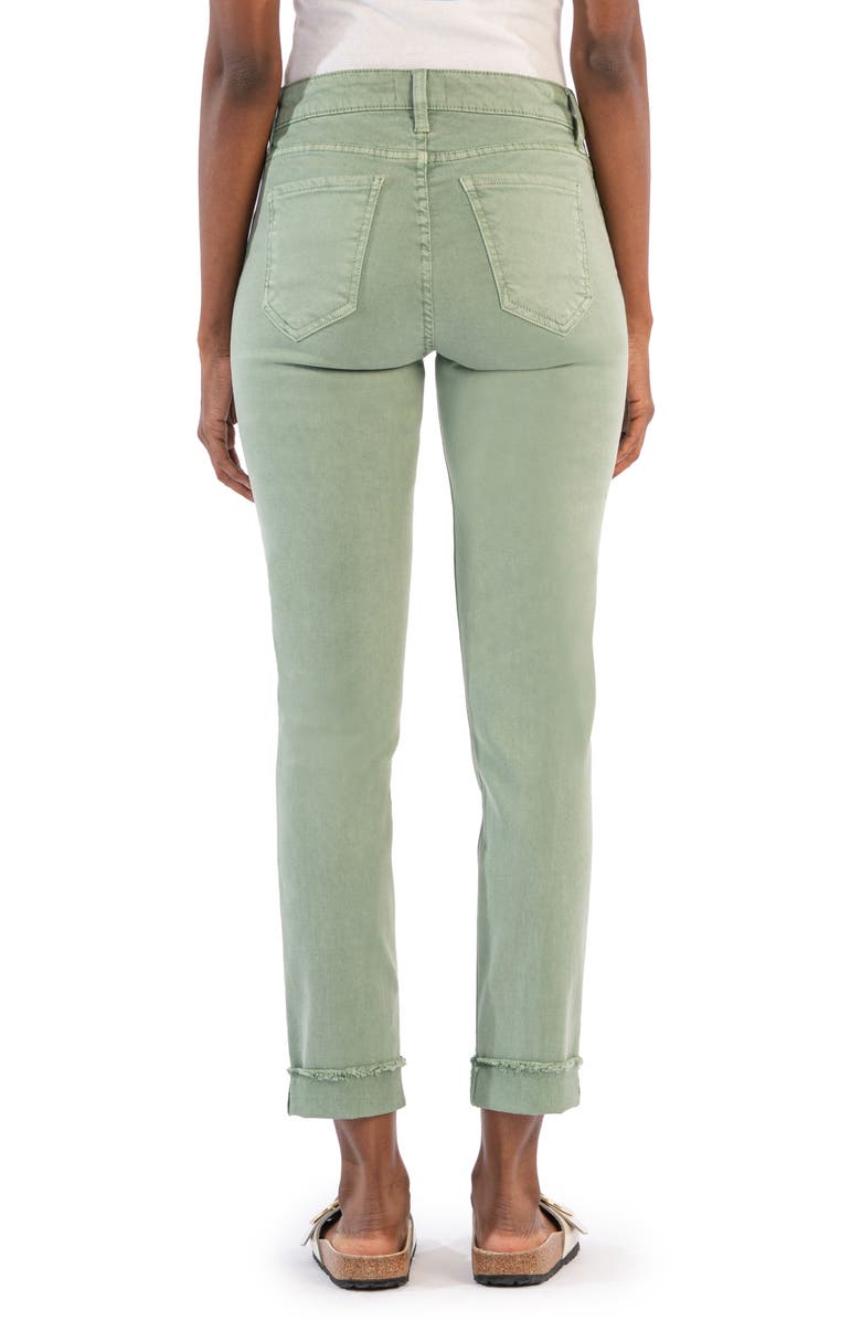 KUT from the Kloth Amy Seamed Mid Rise Crop Slim Jeans, Alternate, color, Eucalyptus