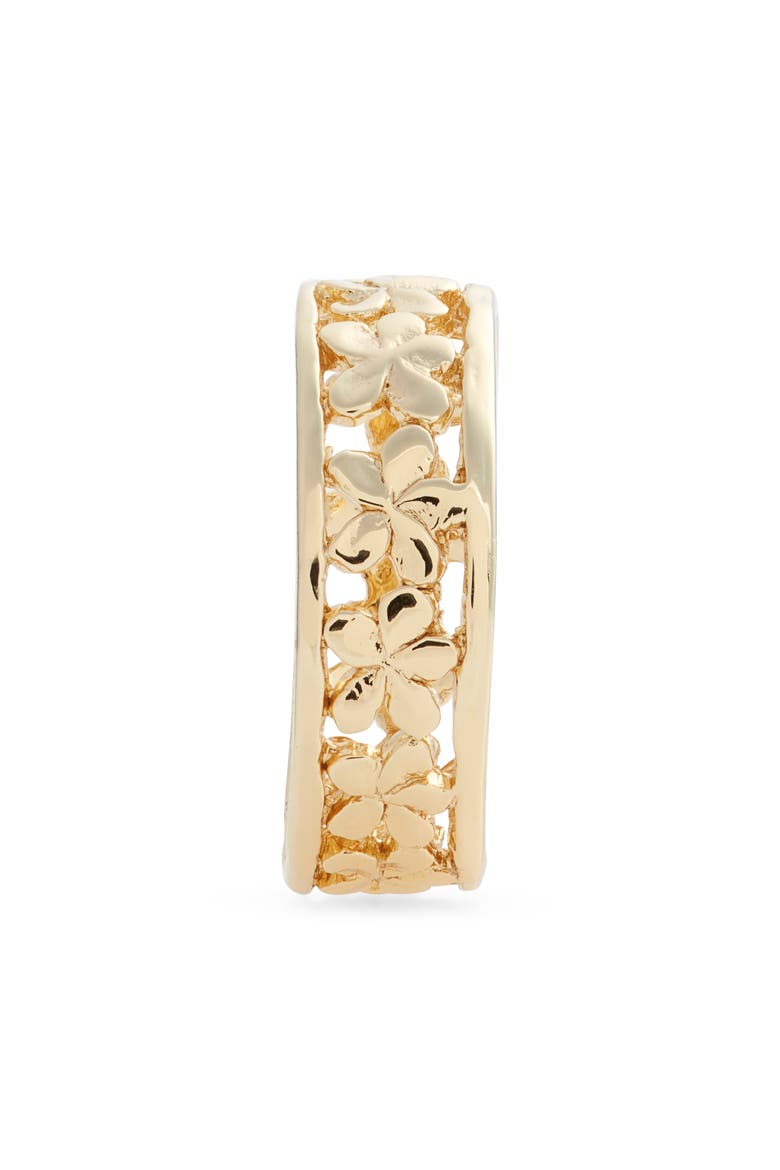 Melia Plumeria Band Ring, Alternate, color, GOLD