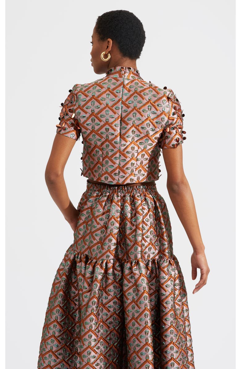 La DoubleJ Juliet Crop Top Embroidered, Alternate, color, Absinthe Pale Pink