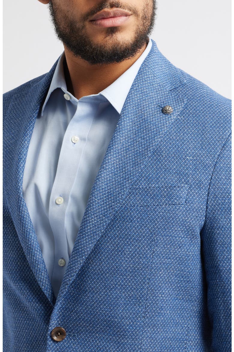 Hampton Textured Cotton & Linen Blend Sport Coat, Alternate, color, BLUE