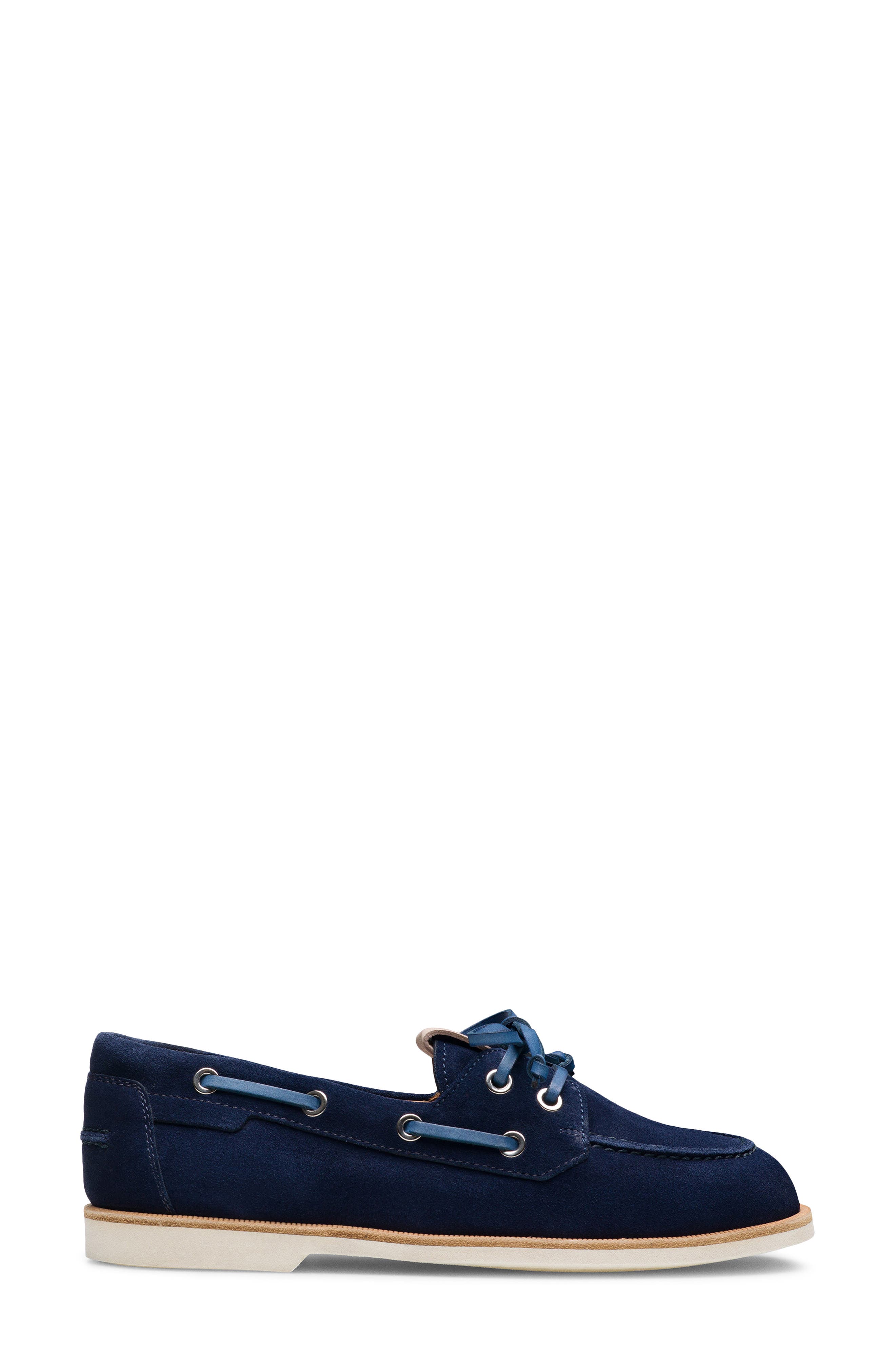 Magnanni Marina Suede Boat Shoe, Alternate, color, Navy Suede