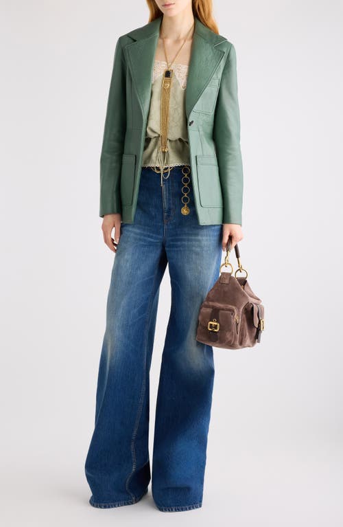 Chloé Tailored Leather Jacket In Green