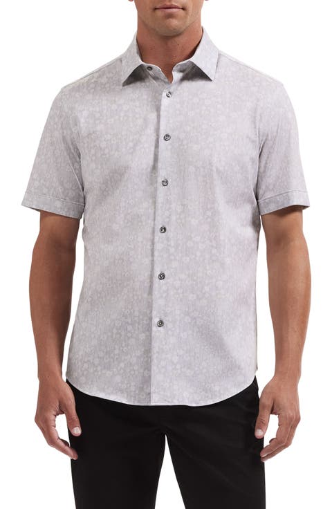 Miles OoohCotton® Print Short Sleeve Button-Up Shirt