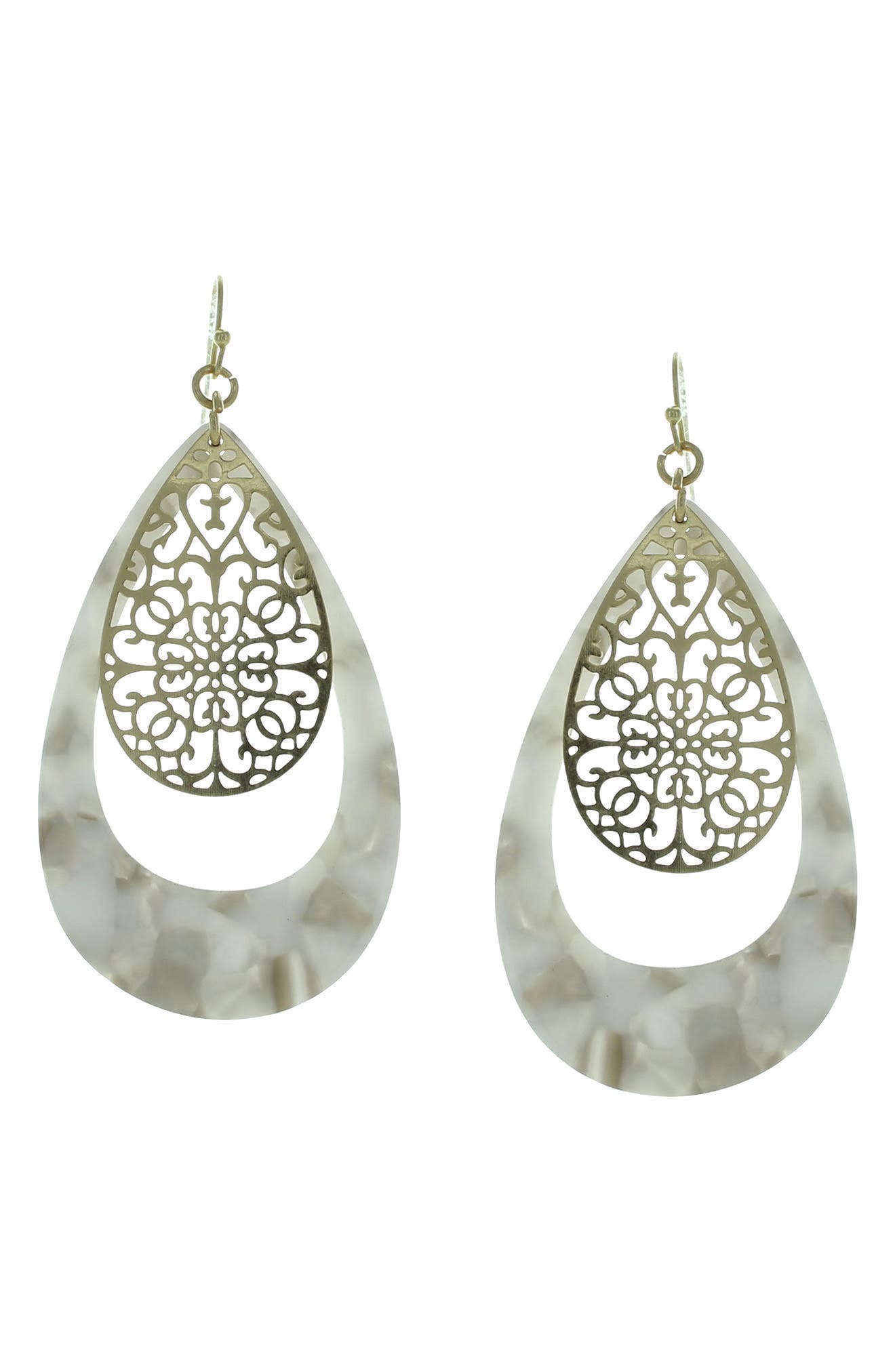 OLIVIA WELLES Gold-Plated Devin Floating Filigree Drop Earrings
