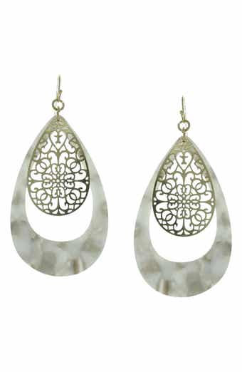 OLIVIA WELLES Gold-Plated Devin Floating Filigree Drop Earrings