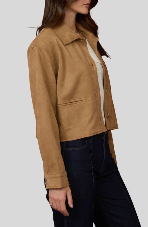 Blu Pepper Faux Suede Jacket In Brown