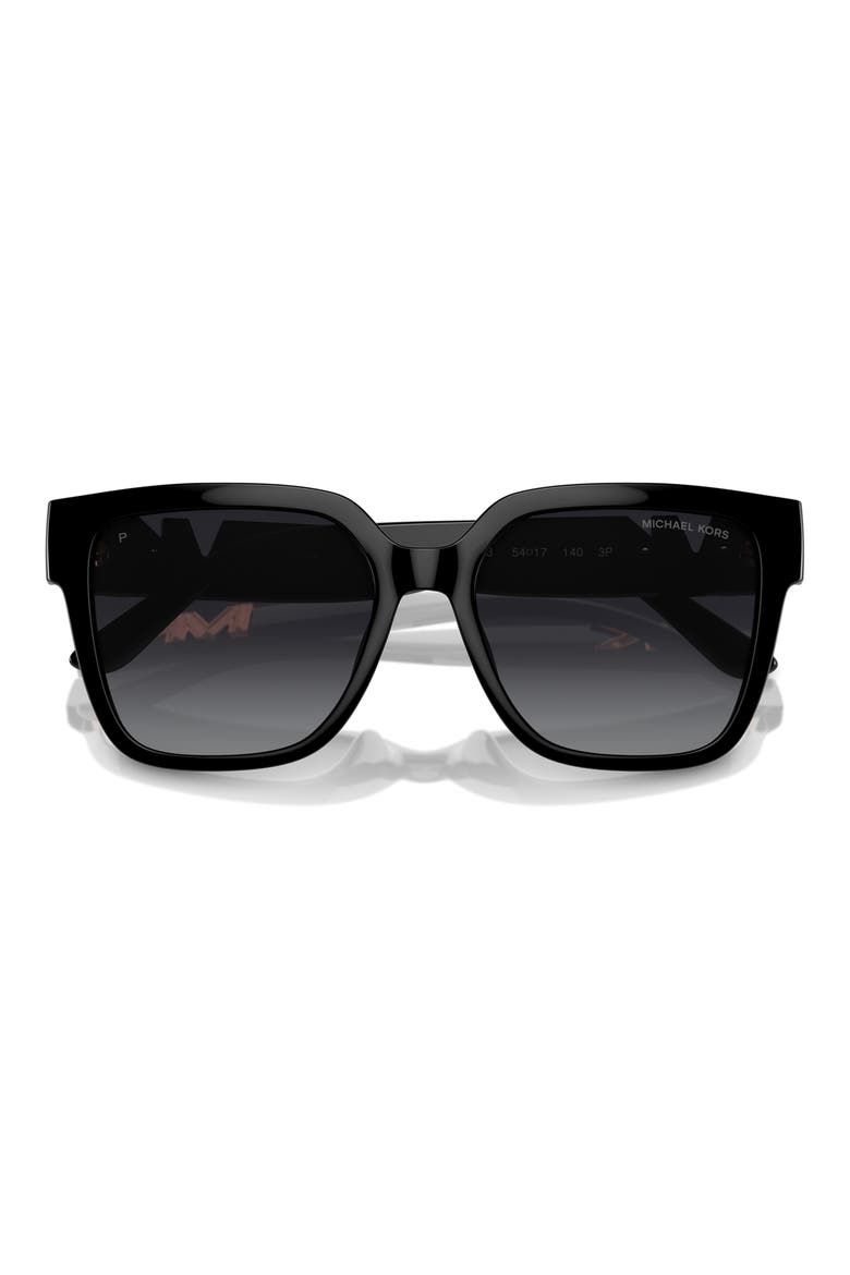 Karlie 54mm Polarized Square Sunglasses, Alternate, color, BLACK / GREY GRADIENT POLAR
