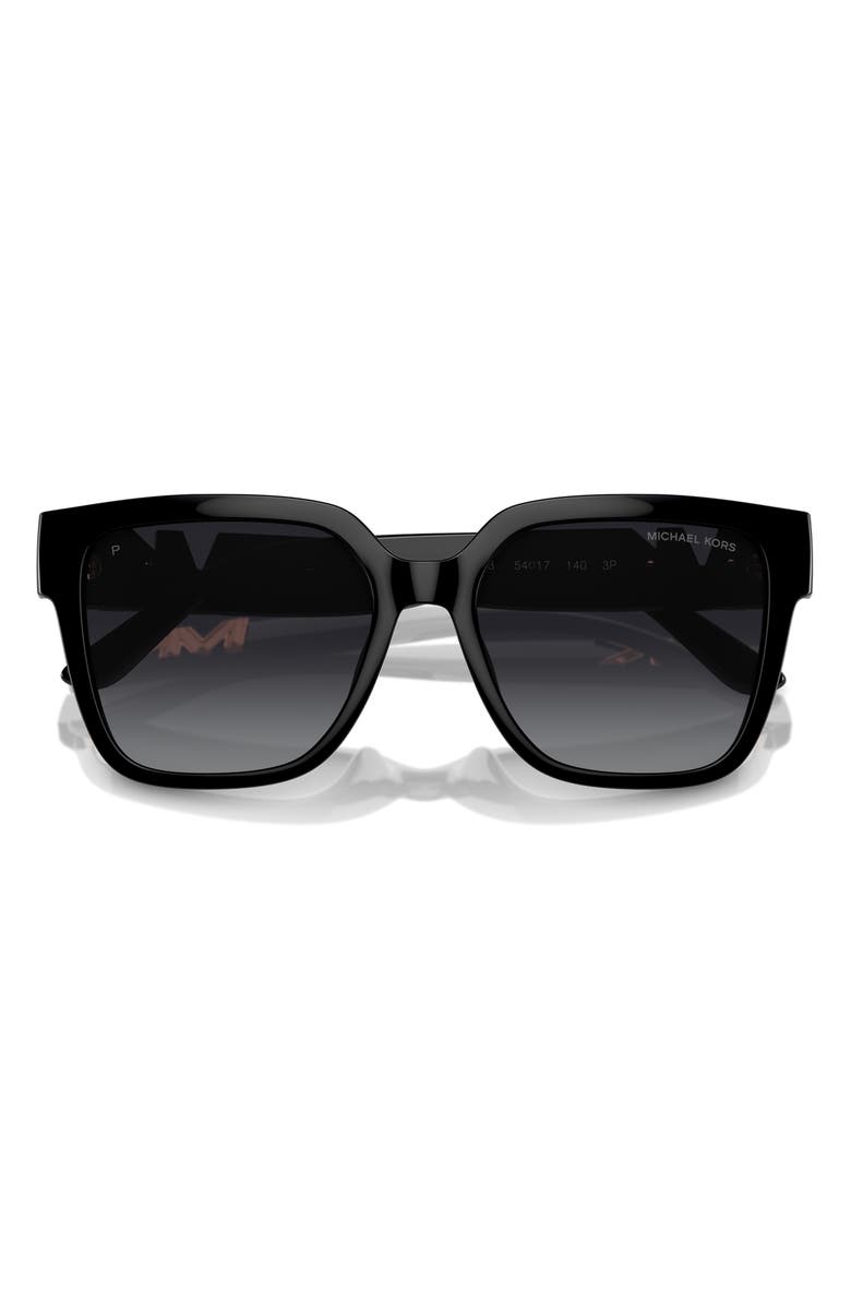 Michael Kors Karlie 54mm Polarized Square Sunglasses, Alternate, color, Black / Grey Gradient Polar