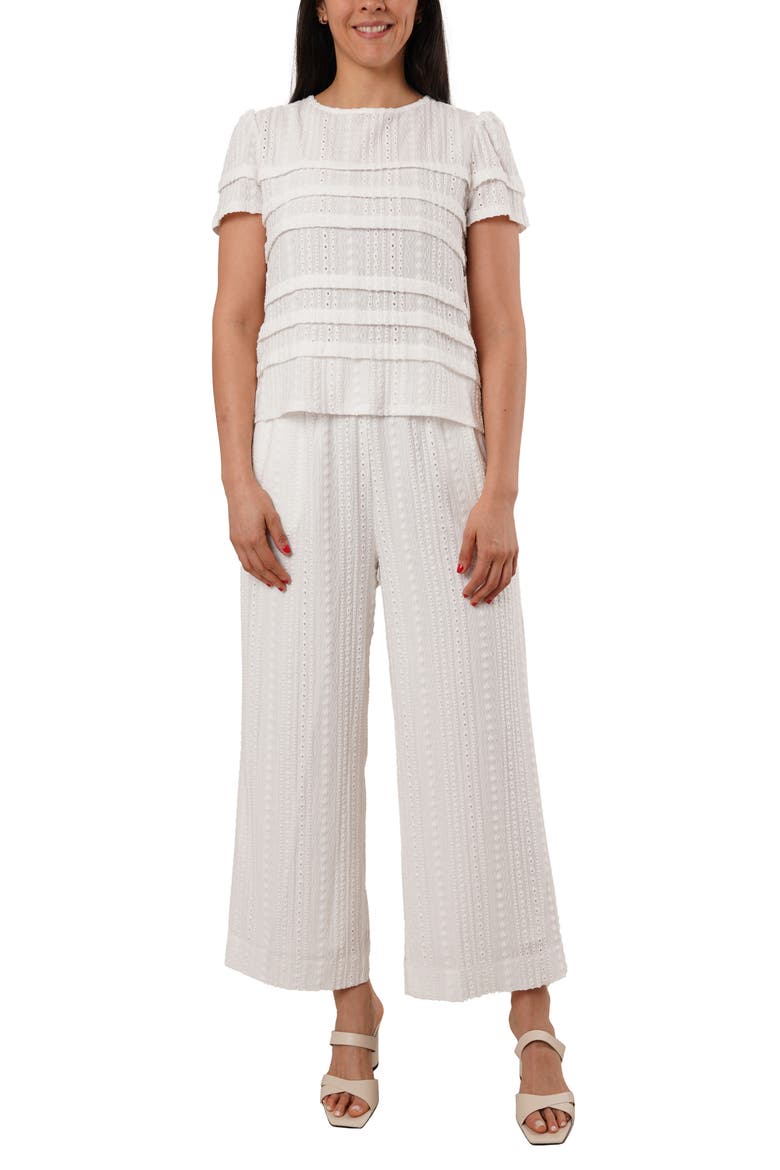 Eyelet Pants, Alternate, color, WHITE