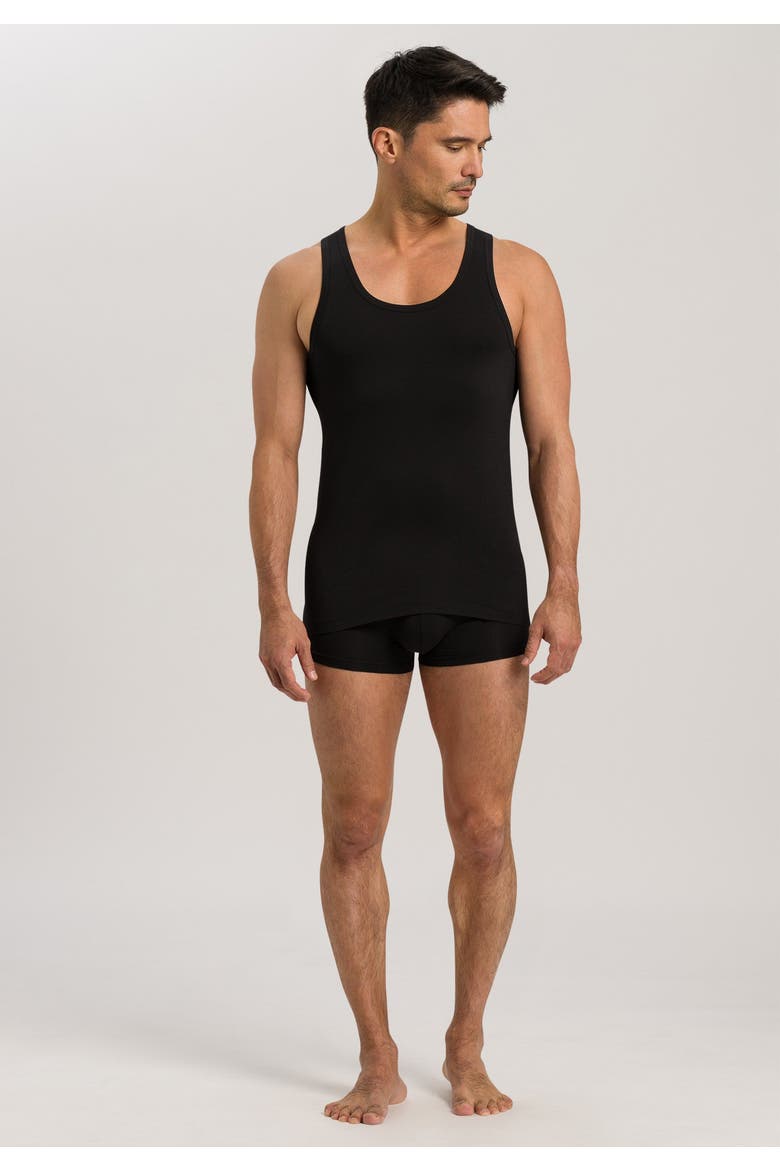 Cotton Superior Fitted Cotton Tank Top, Alternate, color, Black