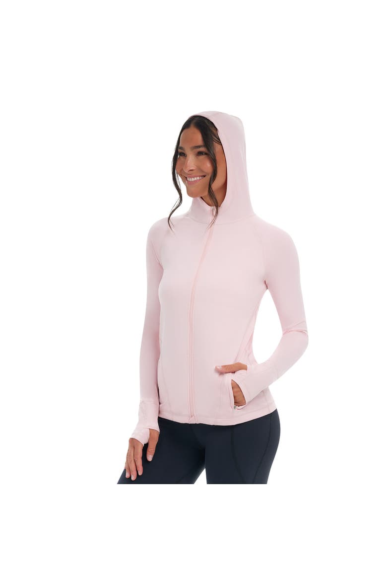 Women's Long Sleeve Full Zip Hoodie Jacket with Sun and UV Protection, Main, color, Tickle Me Pink