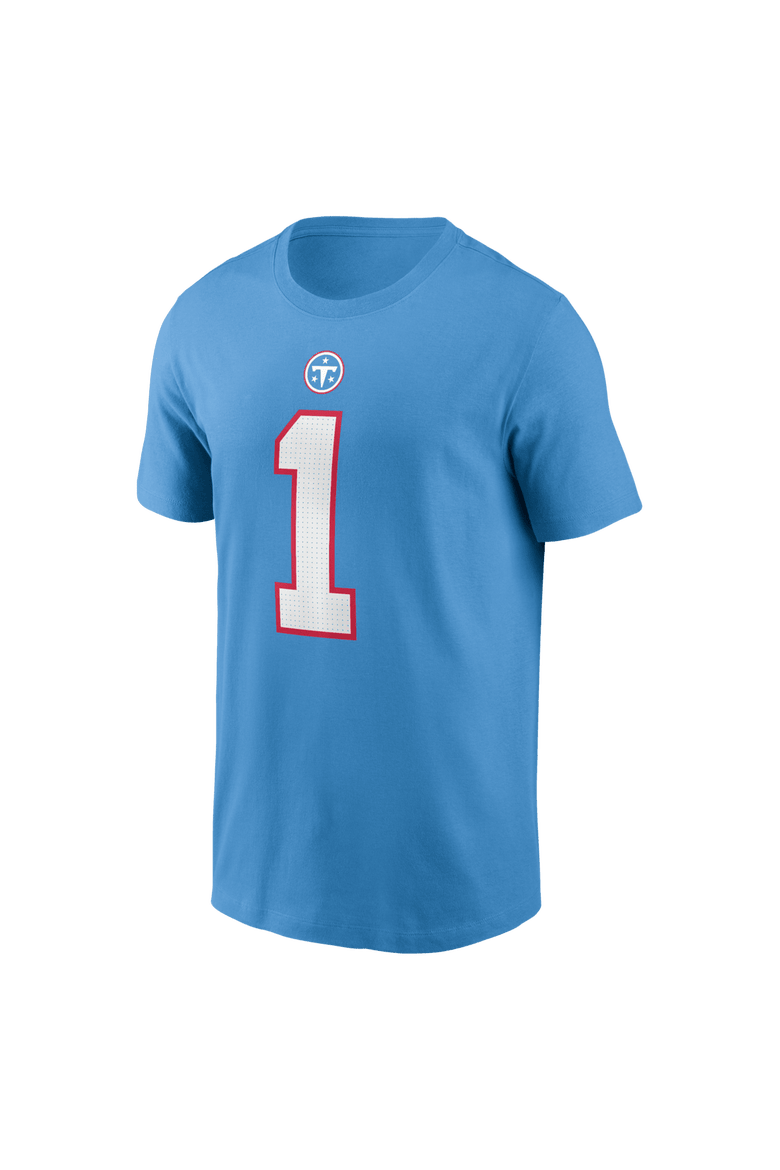 Men's Nike Cameron Ward Light Blue Tennessee Titans Team Name & Number T-Shirt, Alternate, color, Light Blue
