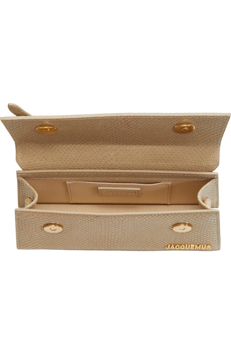 Jacquemus The Long Chiquito Embossed Leather Top Handle Bag, Alternate, color, Light Beige 130