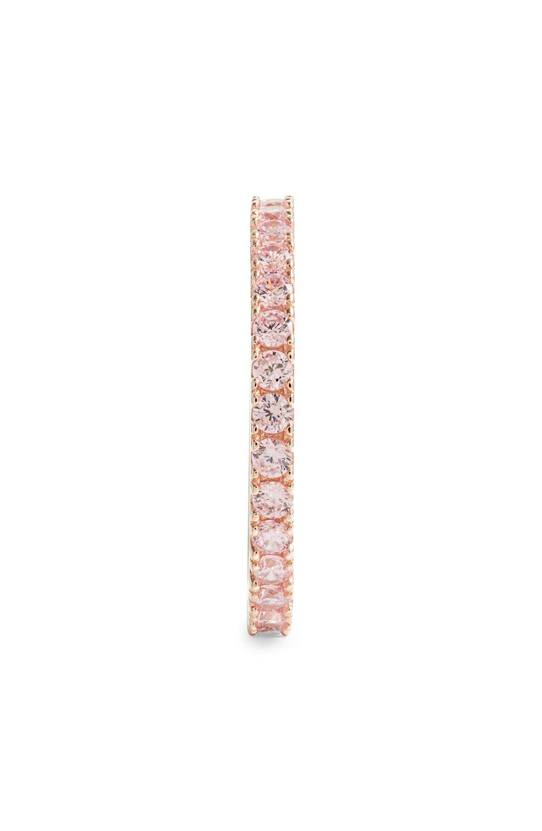 SUZY LEVIAN Rose Sterling Silver Pink Cubic Zirconia Stackable Thin Eternity Band Ring, Alternate, color,