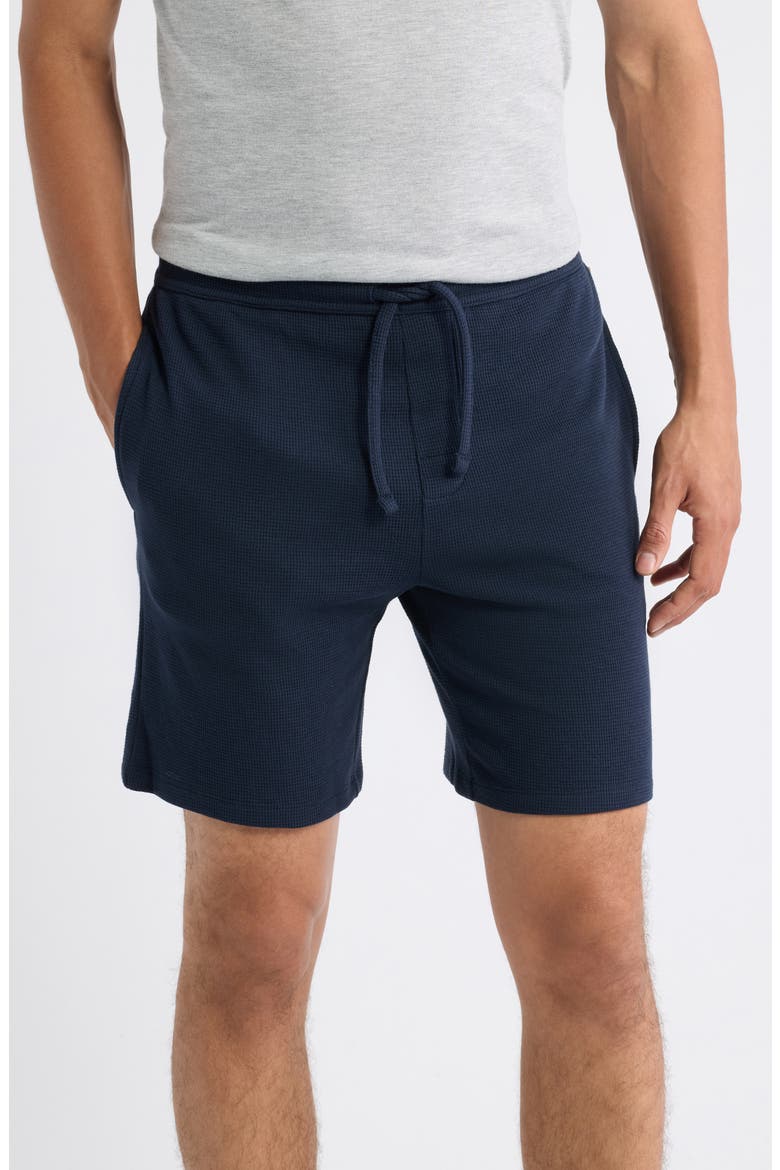 Waffle Knit Shorts, Main, color, DARK BLUE