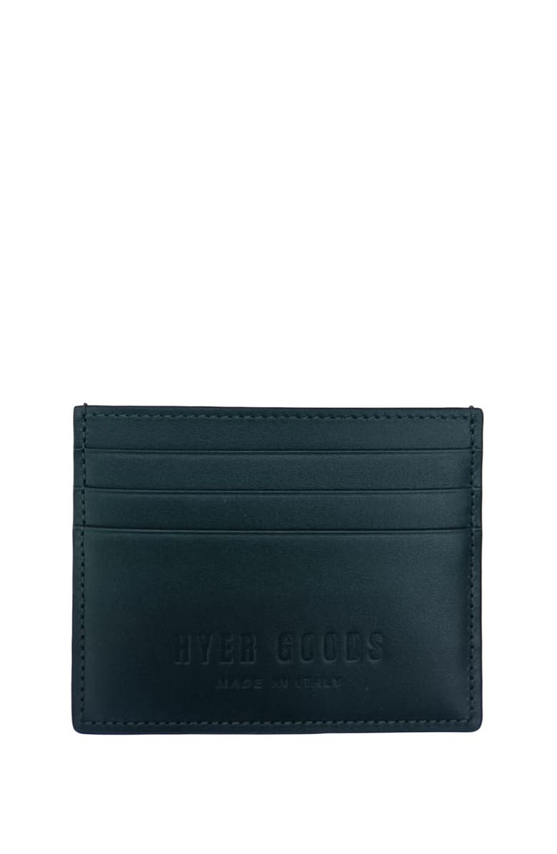 HYER GOODS Upcycled Italian Leather Certo Card Wallet, Main, color, Emerald Green