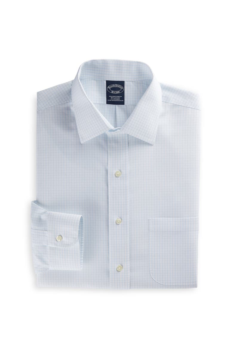 Big & Tall Non-Iron Graph Patterned Dress Shirt, Main, color, BLUE MULTI