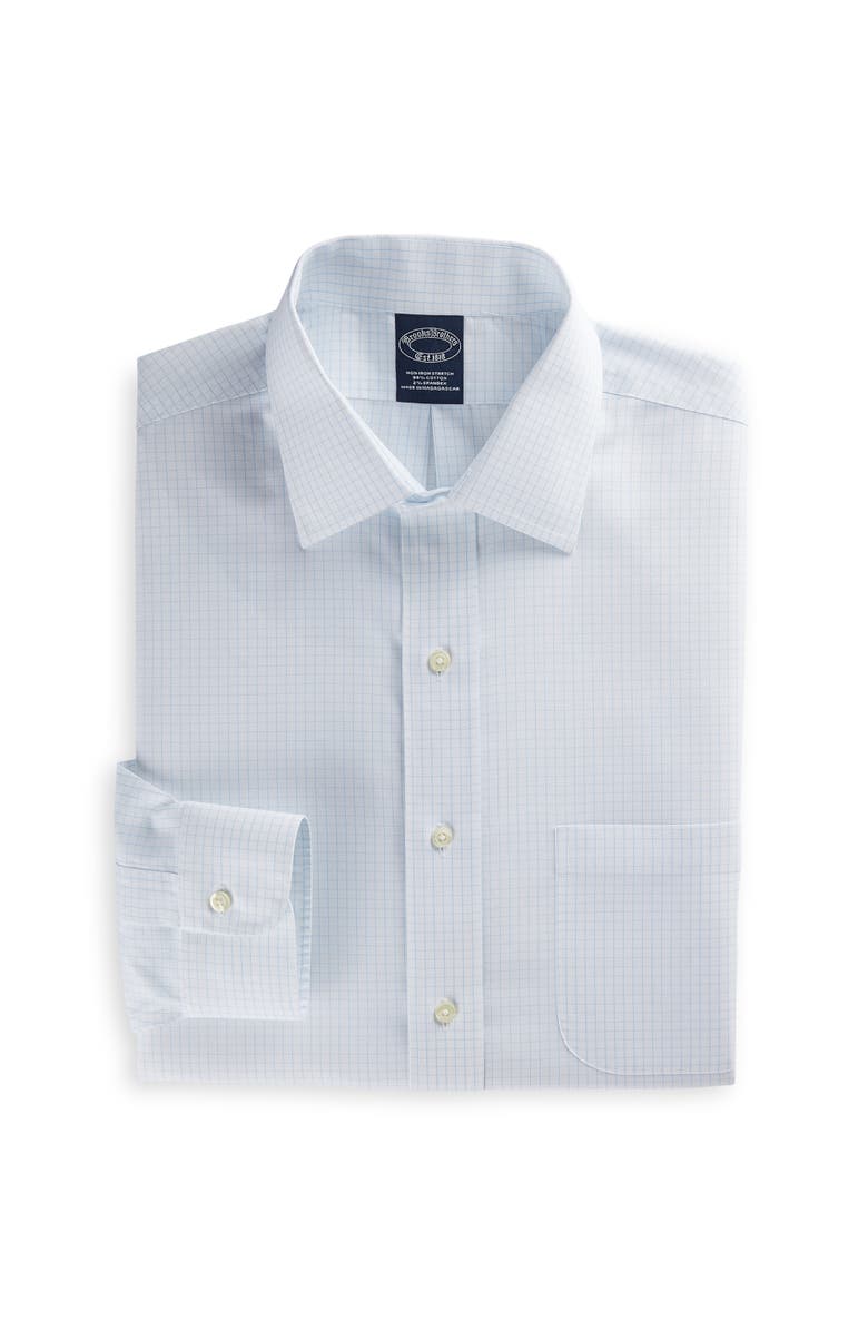 Brooks Brothers Big & Tall Non-Iron Graph Patterned Dress Shirt, Main, color, Blue Multi