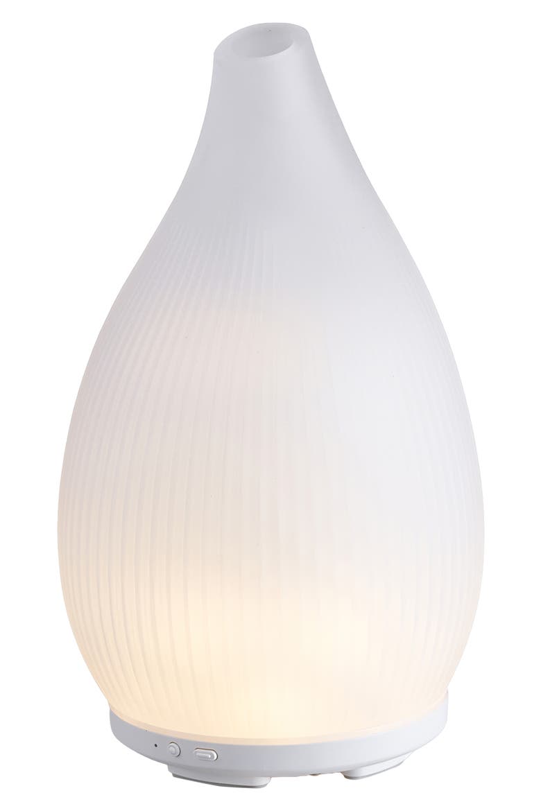 Bud White Glass Ultrasonic Diffuser, Alternate, color, WHITE